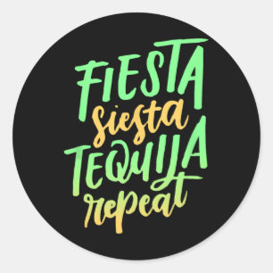 Sticker Rond Chemise répétée Fiesta Siesta Tequila