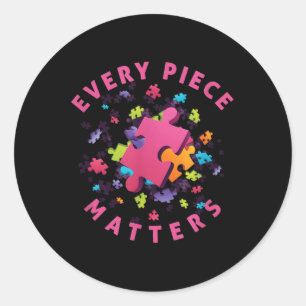 Sticker Rond Chemise sensibilisation sur l'autisme - Chaque piè