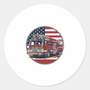 Sticker Rond Chemise vectorielle Cercle Drapeau Américain Camio