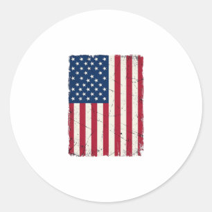 Sticker Rond Chemise vectorielle du drapeau américain en détres