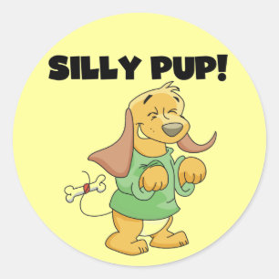 Sticker Rond Chemise verte Silly Pup Tshirts et cadeaux