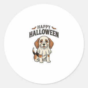 Sticker Rond Chemise vintage avec gravure de chien fantôme pour