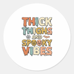 Sticker Rond Chemises de Halloween aux cuisses épaisses et vibr