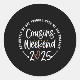 Sticker Rond Chemises de jumelage vacances famille Cousins Week