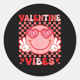 Sticker Rond Chemises de la Saint-Valentin Hippie Vibes pour G