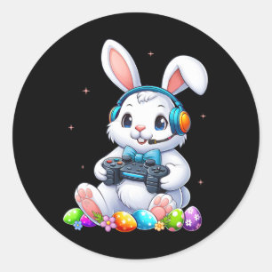 Sticker Rond Chemises de Pâques Bunny Oeuf Amusant Garçons Fill