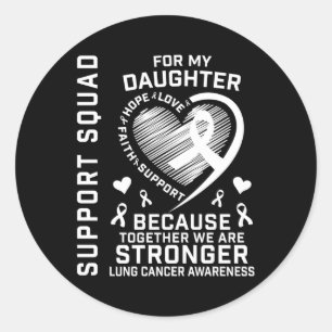 Sticker Rond Chemises de sensibilisation au cancer du poumon Fi