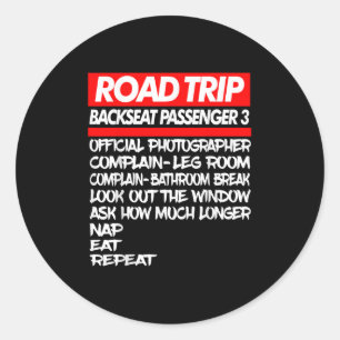 Sticker Rond Chemises de voyage familiales amusantes _ Vacances