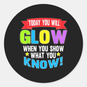 Sticker Rond Chemises D'Essais Motivationnels De Jour Pour Les
