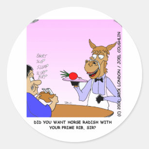 Sticker Rond Chemises drôles de serveurs de chevaux et cadeaux