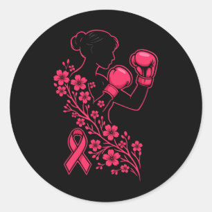 Sticker Rond Chemises du cancer du sein Femmes Sensibilisation