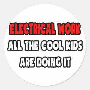 Sticker Rond Chemises et cadeaux amusants pour électriciens