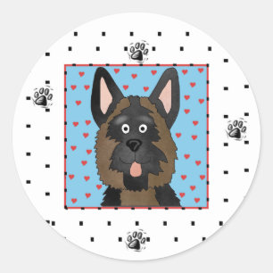 Sticker Rond Chemises et cadeaux bergers allemands