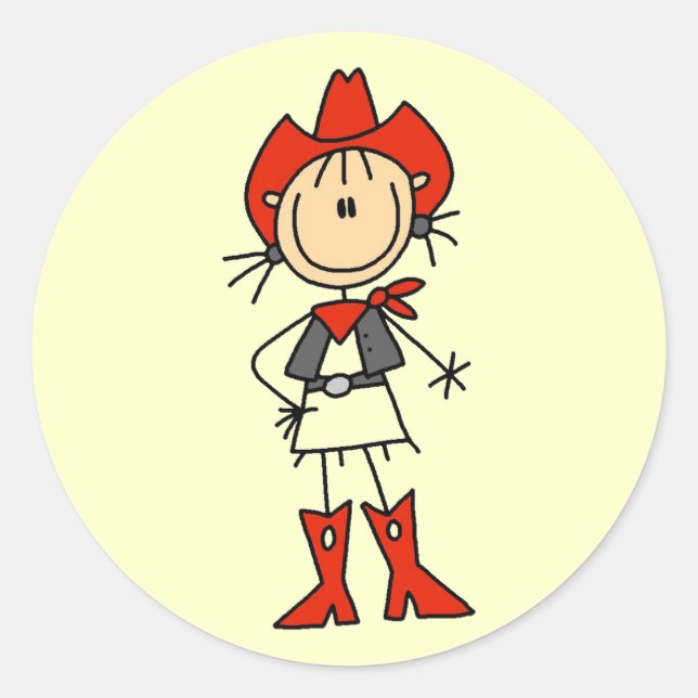 Sticker Rond Chemises et cadeaux Casquettes rouges (Devant)