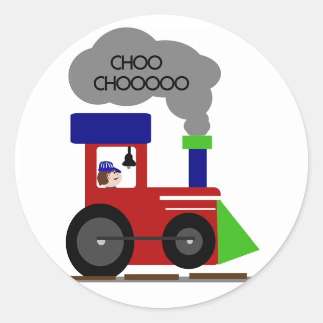 Sticker Rond Chemises et cadeaux Choo Choo Train (Devant)