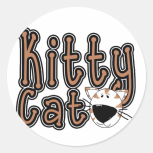 Sticker Rond Chemises et cadeaux Cute Kitty Cat