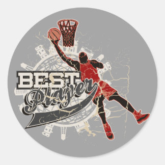 Sticker Rond Chemises et cadeaux de basket-ball