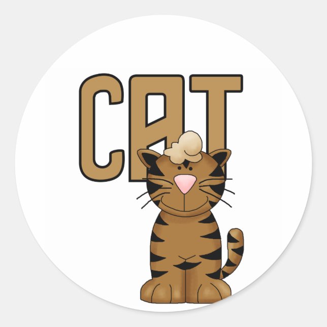 Sticker Rond Chemises et cadeaux de chat (Devant)