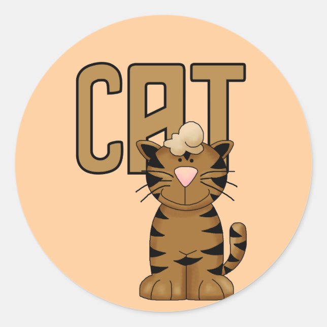 Sticker Rond Chemises et cadeaux de chat (Devant)