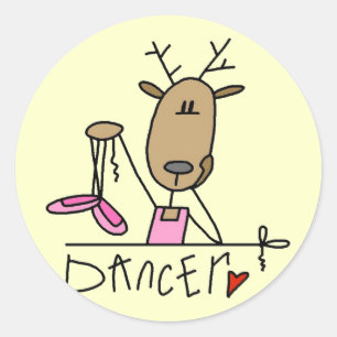 Sticker Rond Chemises et Cadeaux de Renne Danseur