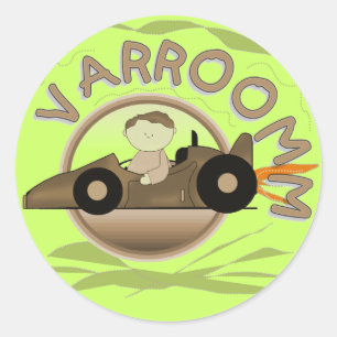 Sticker Rond Chemises et cadeaux de voitures de course Varroomm