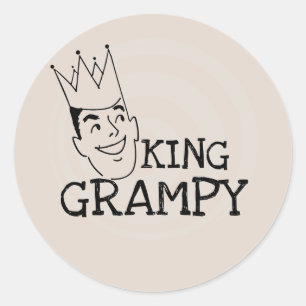 Sticker Rond Chemises et cadeaux King Grampy