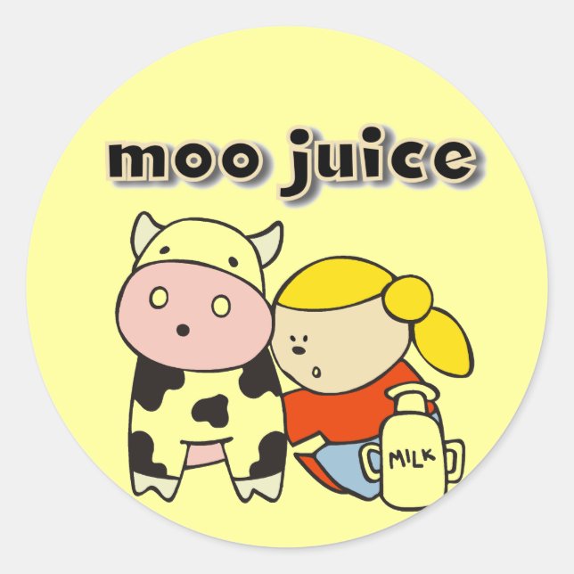 Sticker Rond Chemises et cadeaux Moo Juice (Devant)