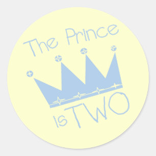 Sticker Rond Chemises et cadeaux Prince Crown 2e anniversaire