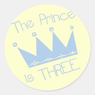 Sticker Rond Chemises et cadeaux Prince Crown 3e anniversaire