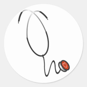 Sticker Rond Chemises et cadeaux Stethoscope