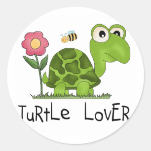 Sticker Rond Chemises et cadeaux Tortue Lover