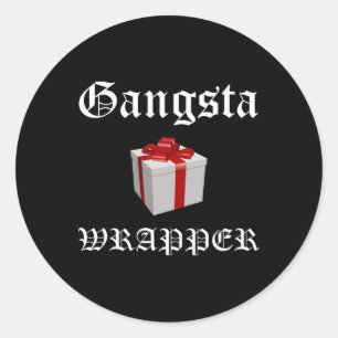 Sticker Rond Chemises Gangsta Wrapper Christmas In July