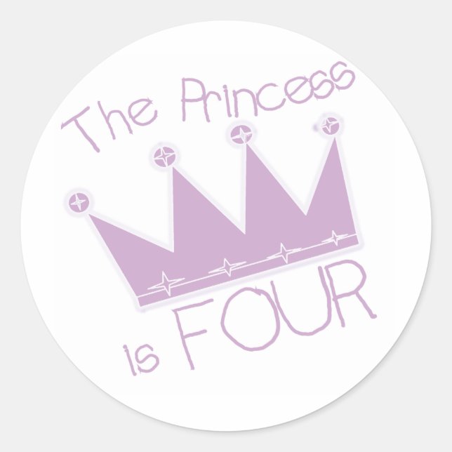 Sticker Rond Chemises Princess Crown 4th Birthday (Devant)