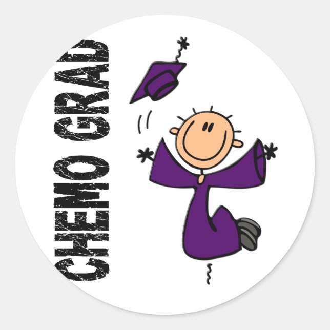 Sticker Rond CHEMO pourpre GRAD 1 (Cancer du pancréas) (Devant)