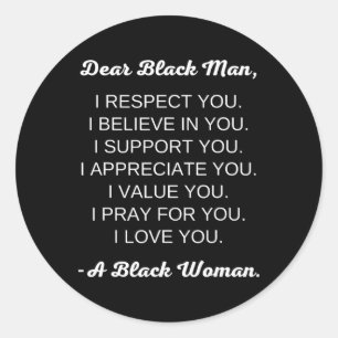 Sticker Rond Cher Black Man Black Love Black Relations