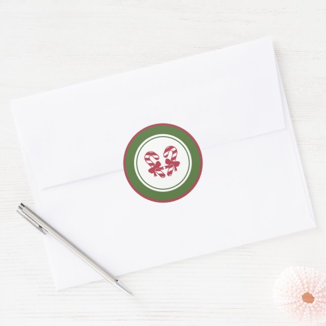 Sticker Rond Cher Père Noël - Lettre aux sceaux d'enveloppe Pèr (Enveloppe)