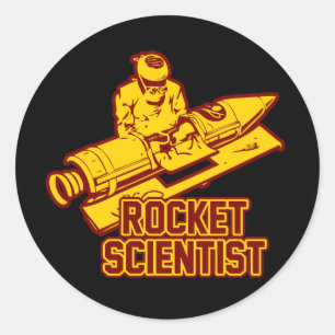 Sticker Rond Chercheur de fusée