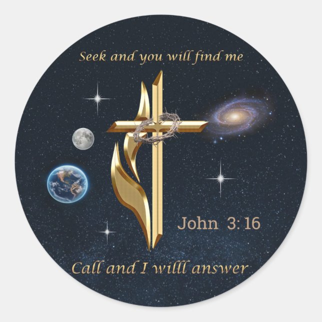 Sticker Rond Cherchez et vous me trouverez (Devant)