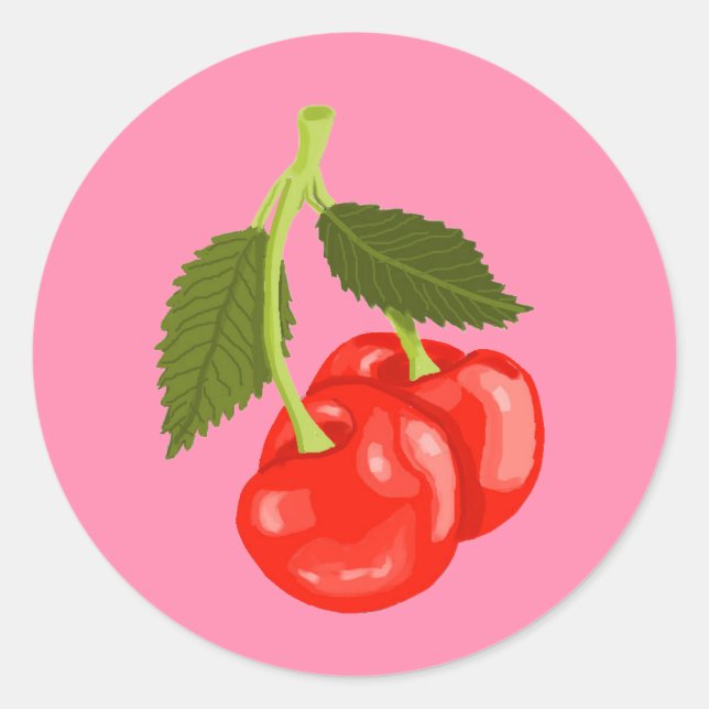 Sticker Rond Cherries (Devant)