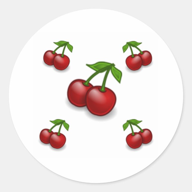 Sticker Rond Cherries Galore Design (Devant)