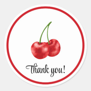 Sticker Rond Cherry Anniversaire Merci invité Favoriser Tag,