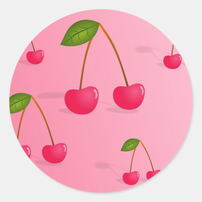 Sticker Rond Cherry Arrière - plan (Devant)