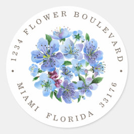 Sticker Rond Cherry Blossom Bouquet Botanique Adresse de retour