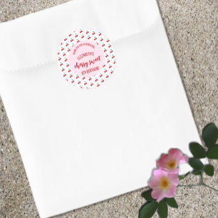 Sticker Rond Cherry Sweet Anniversaire