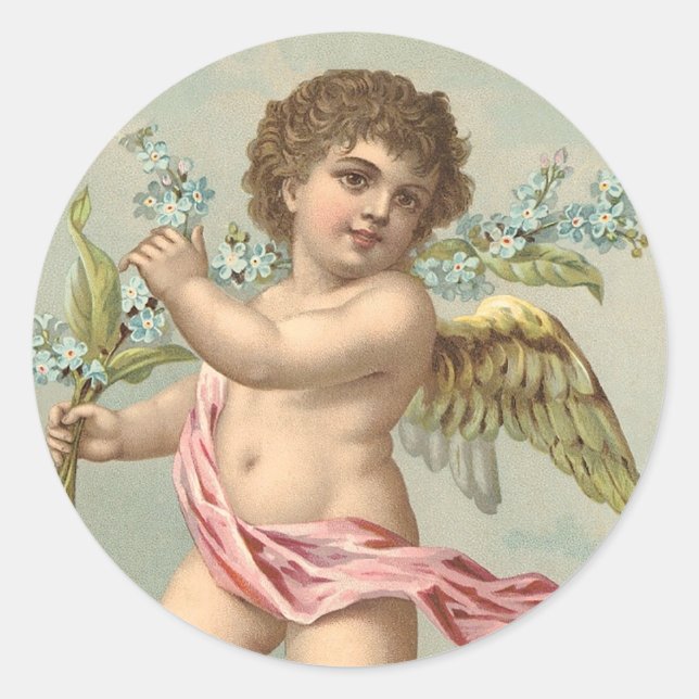 Sticker Rond Cherub victorien (Devant)