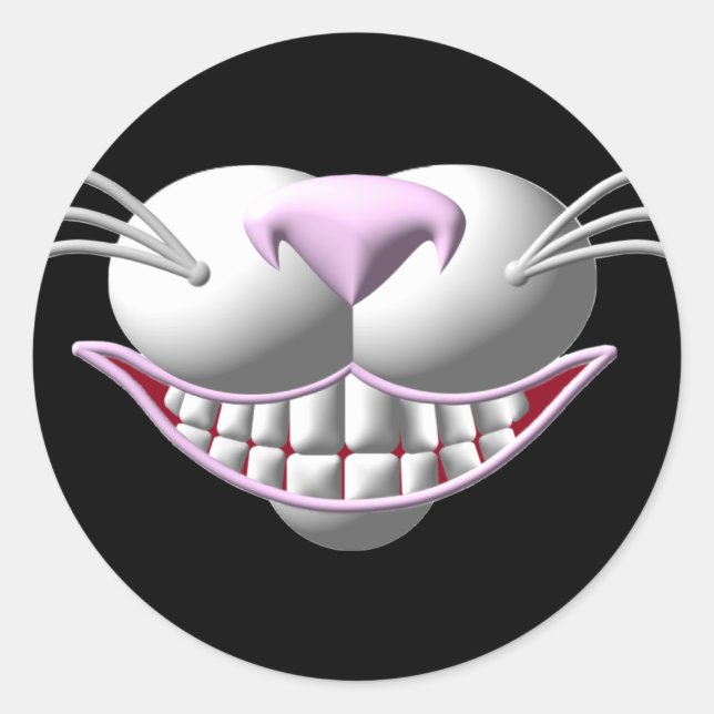 Sticker Rond Cheshire Chat Smile (Devant)