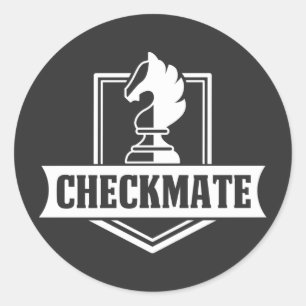 Sticker Rond Chess Club Checkmate Chess Move