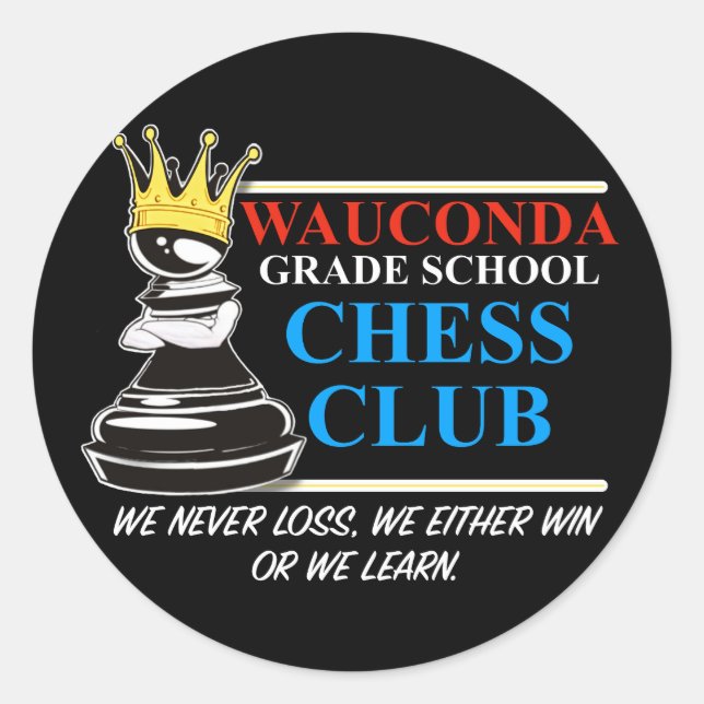 Sticker Rond Chess Club SWAG (Devant)