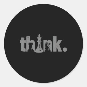 Sticker Rond Chess Think Chess Master Club Joueur d'échecs