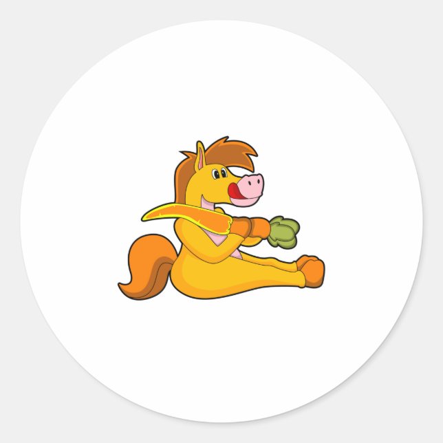 Sticker Rond Cheval à la carotte (Devant)